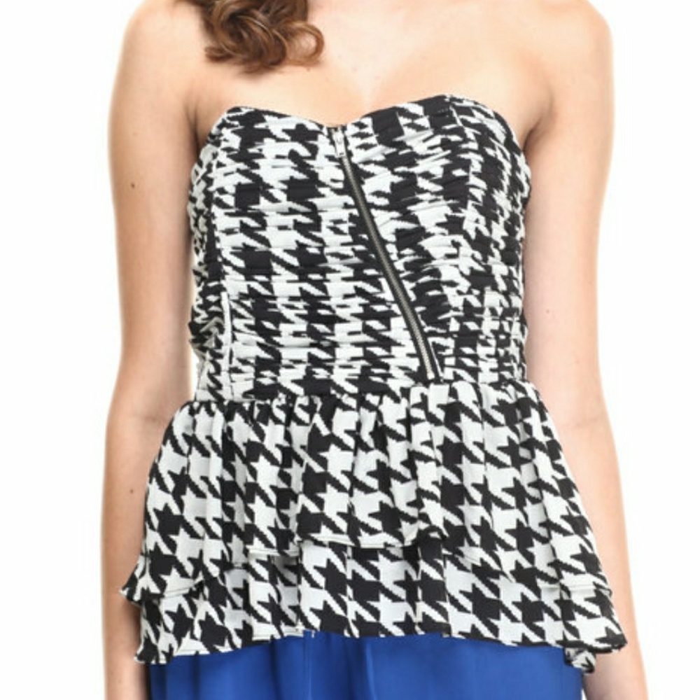 Houndstooth bustier NWOT