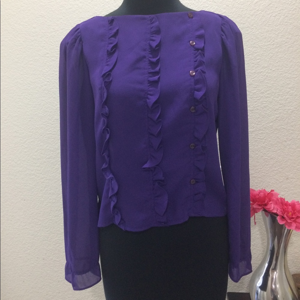 SOLD 💜Purple Long Sleeve Blouse 💜