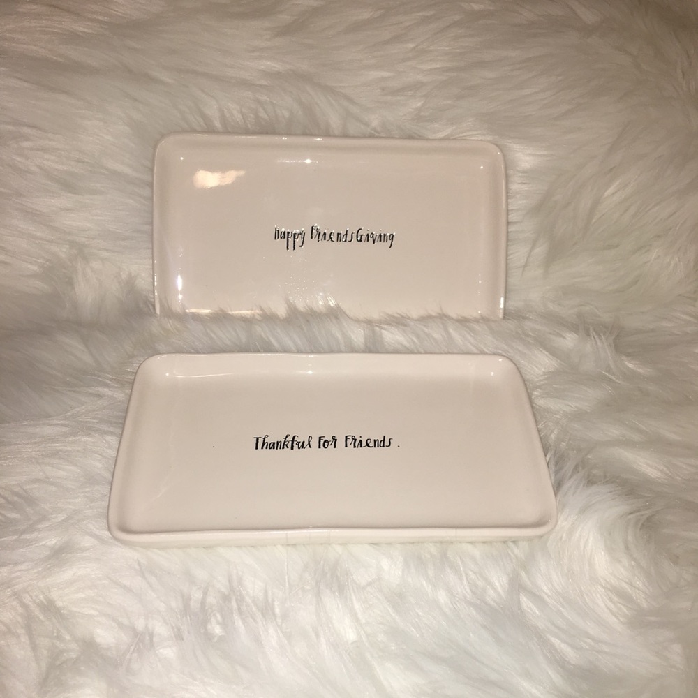 Rae Dunn Thanksgiving Set of Two Trays