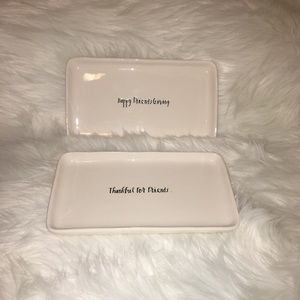 Rae Dunn Thanksgiving Set of Two Trays