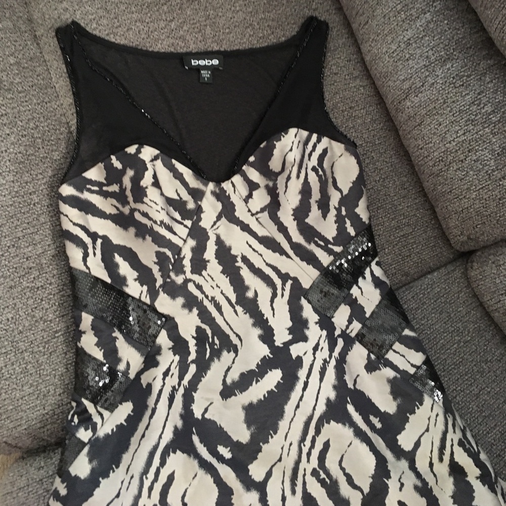 Tan and black dress