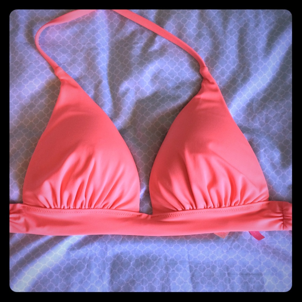 Victoria's Secret Coral Plunge Bikini Top Medium
