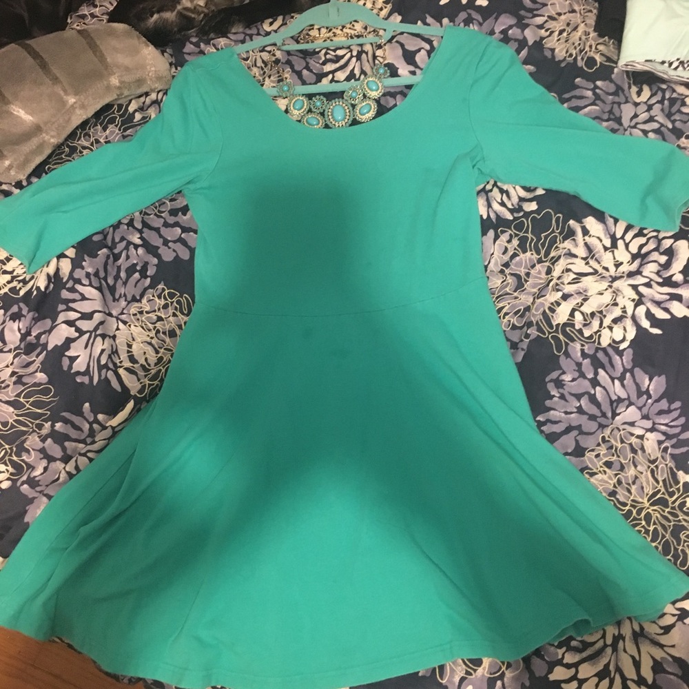Express fit and flare quarter sleeve dress