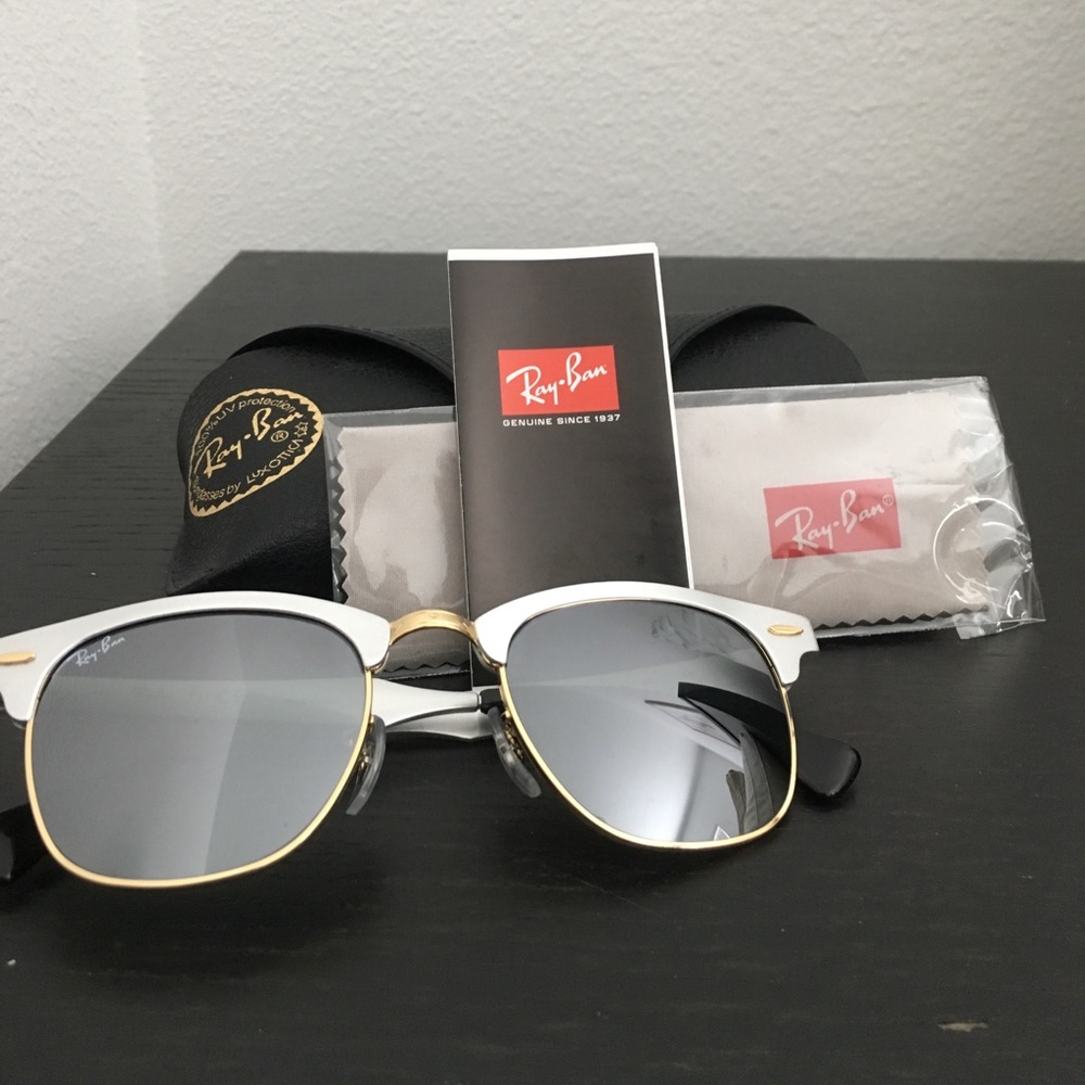Ray Ban ClubMaster Mirrored Sunglasses.
