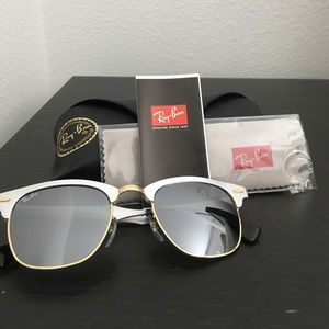 Ray Ban ClubMaster Mirrored Sunglasses.