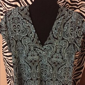 Women's short sleeve paisley print shirt