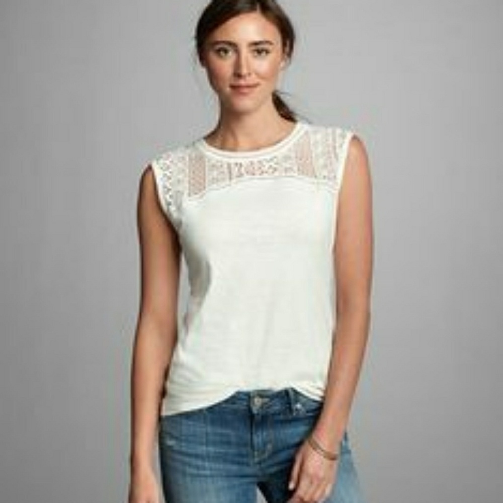 Eddie Bauer Crochet Neck Tee