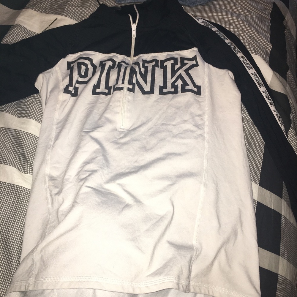 White and black Pink zip up