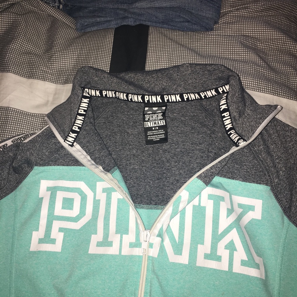 Blue and grey zip up from Pink