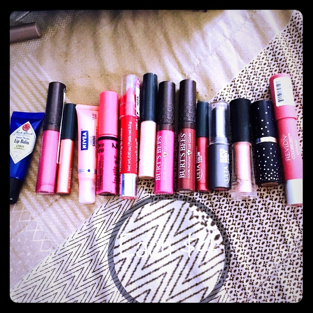Lipsticks, lip balm, lip gloss, $17 for all!!