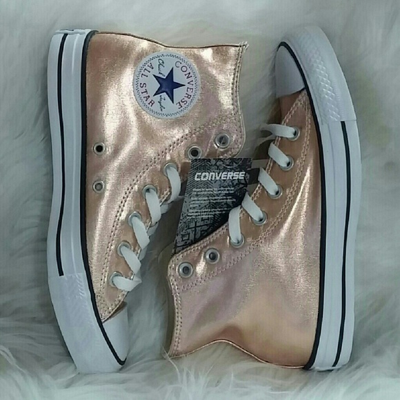 HP! NWT Converse Chuck Taylor Metallic Rose Gold - Picture 5 of 7