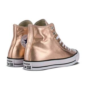 metallic converse rose gold