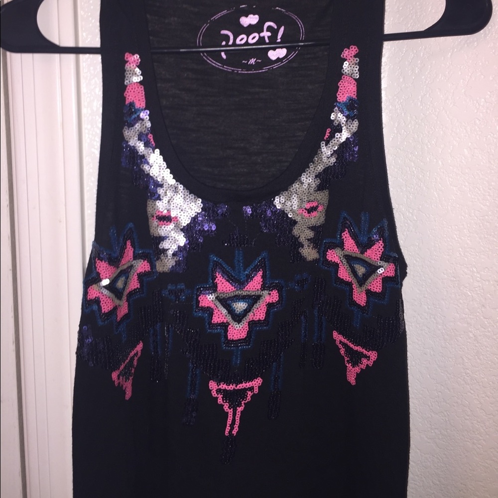 sequin aztec tank top