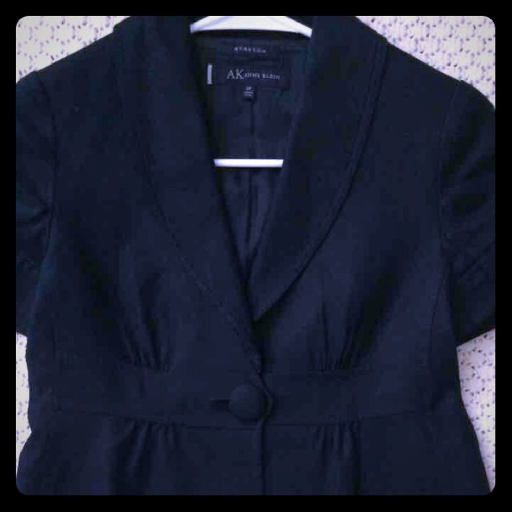 AK Anne Klein Navy Linen Blazer 2