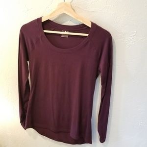 CALIA Essential Long Sleeve Shirt in Plum Perfect