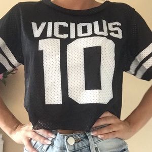 Vicious 10 cropped mesh jersey