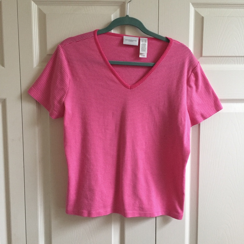 Liz Claiborne pink striped top