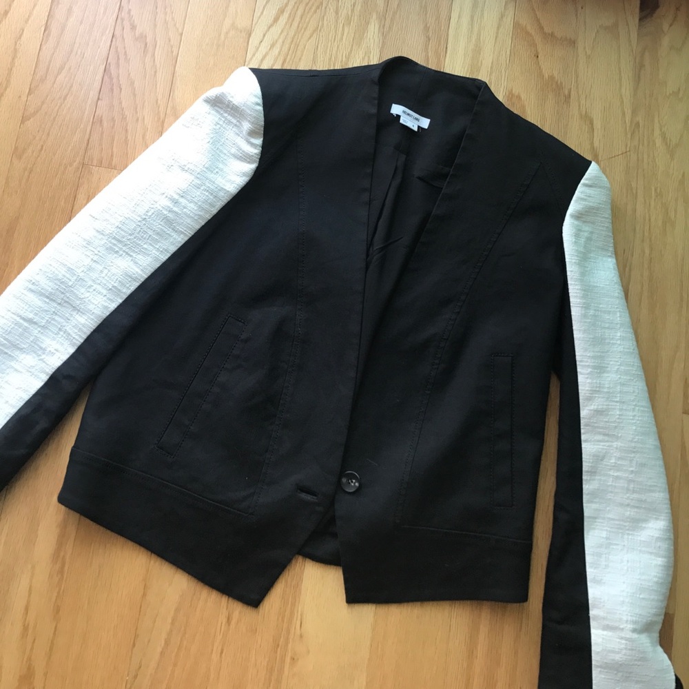 Black and White cropped Helmut Lang Blazer