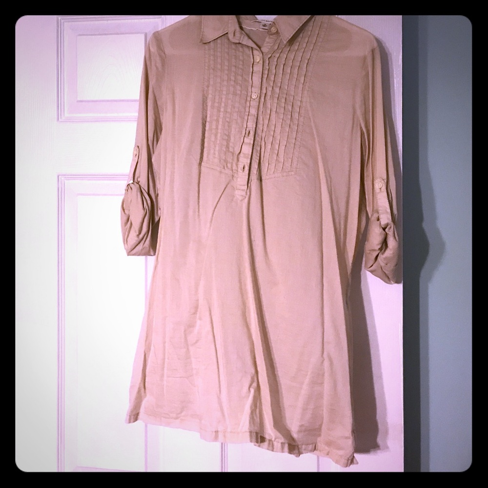 Roll tab sleeved tunic