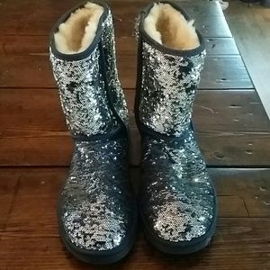 Blue and Silver Sparkle Uggs