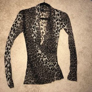 Sheer tiger print blouse 😻