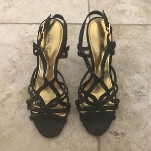 Lulu Townsend Black Sequin Heels