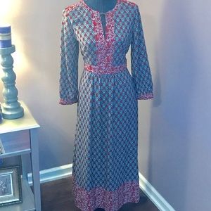 Ann Taylor Loft mixed print midi/maxi dress.
