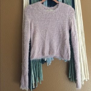 Lilac soft shag crop sweater 💕