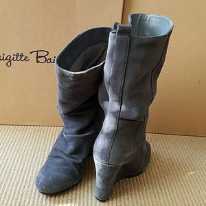 Brigitte Bailey Suede Slouch Wedge Boots