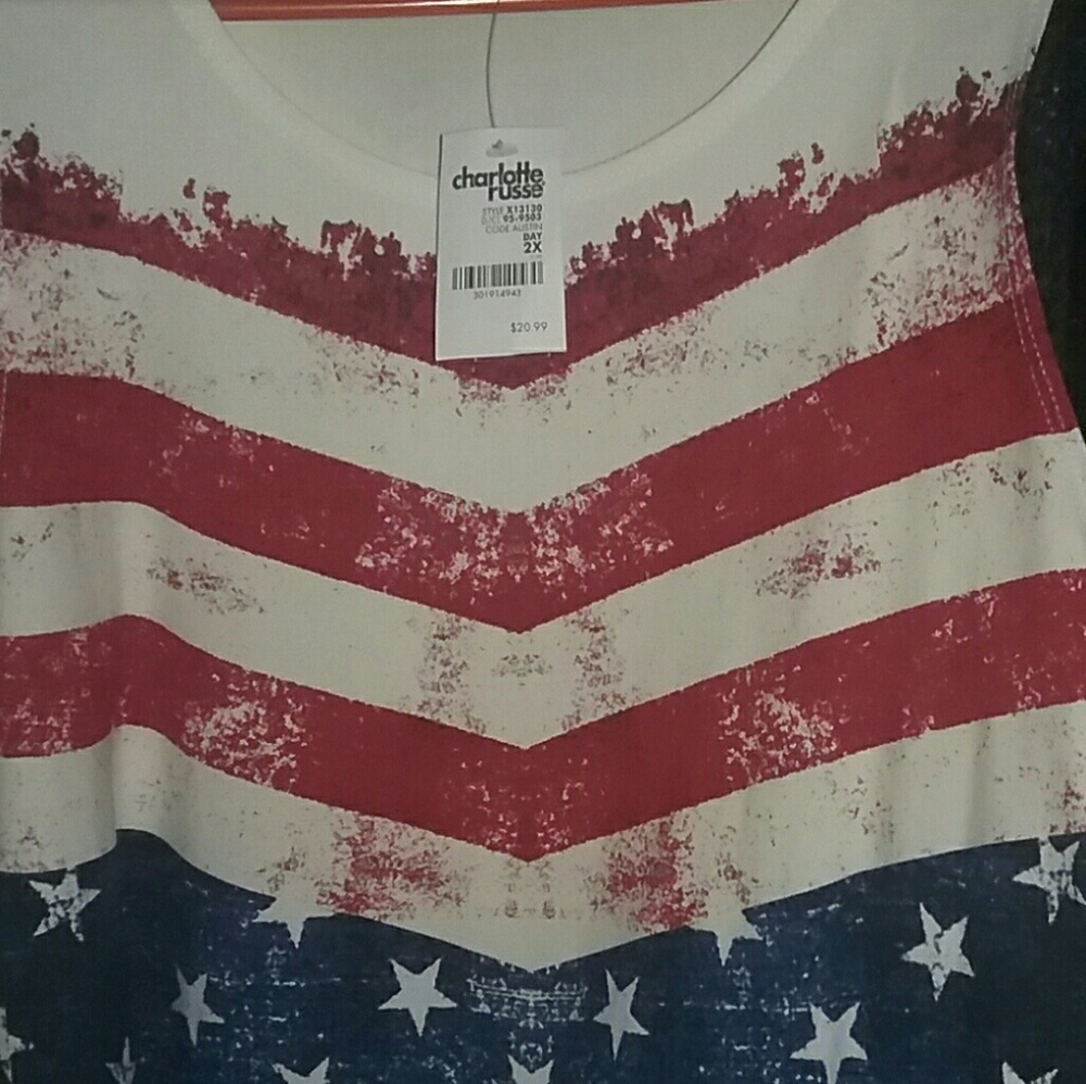 American flag fringe tank