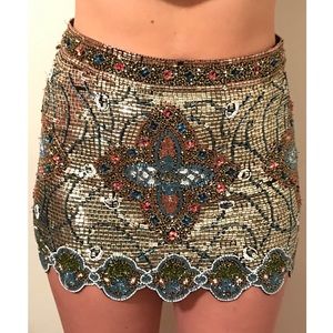 NEW YEARS EVE BEADED MINI SKIRT