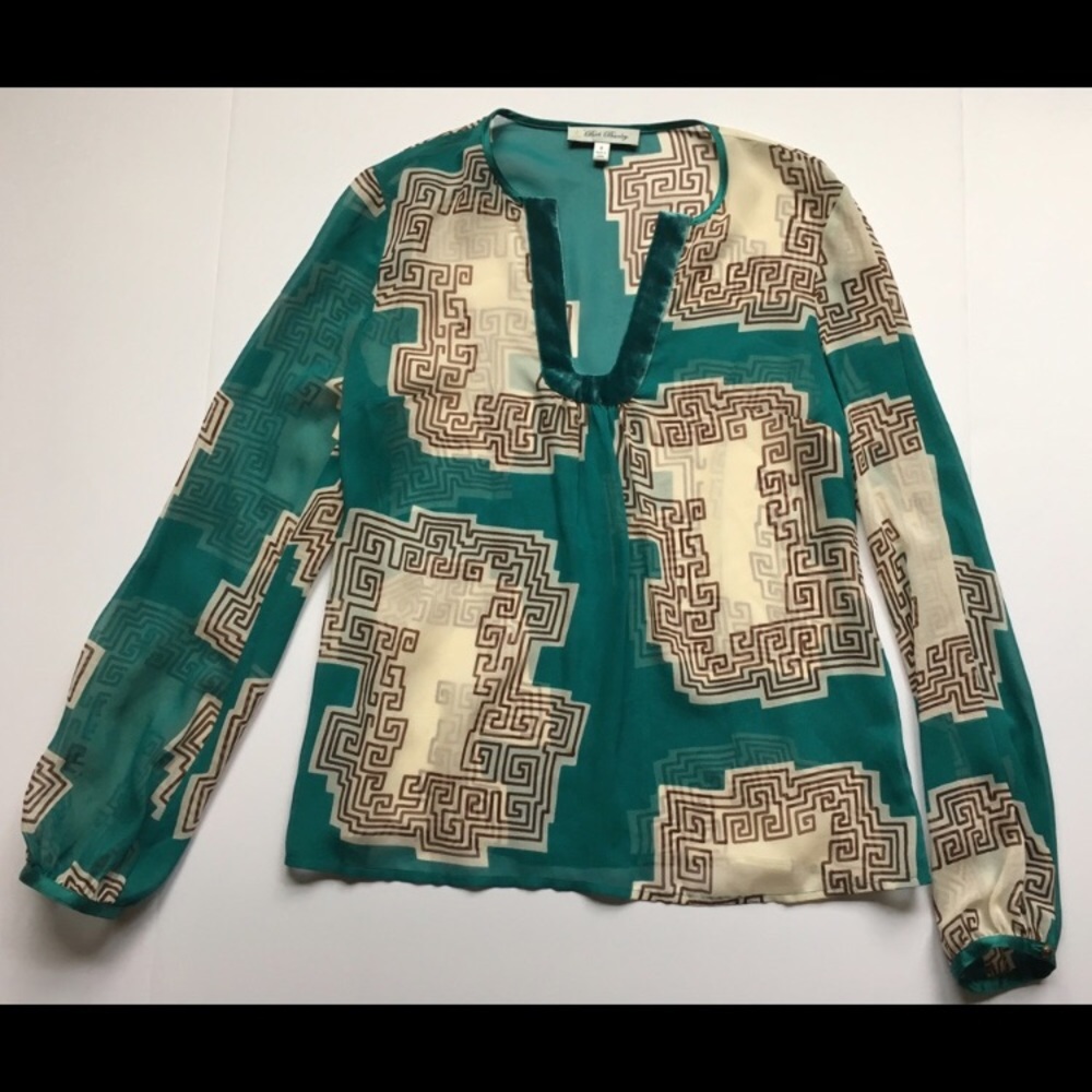 Anthropologie Beth Bowley 100% silk sheer top. Sz6