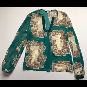 Anthropologie Beth Bowley 100% silk sheer top. Sz6
