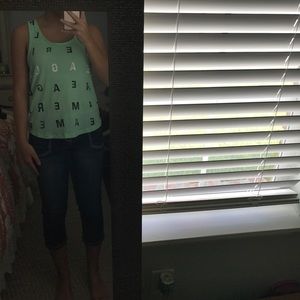 Mint green Cotten tank top