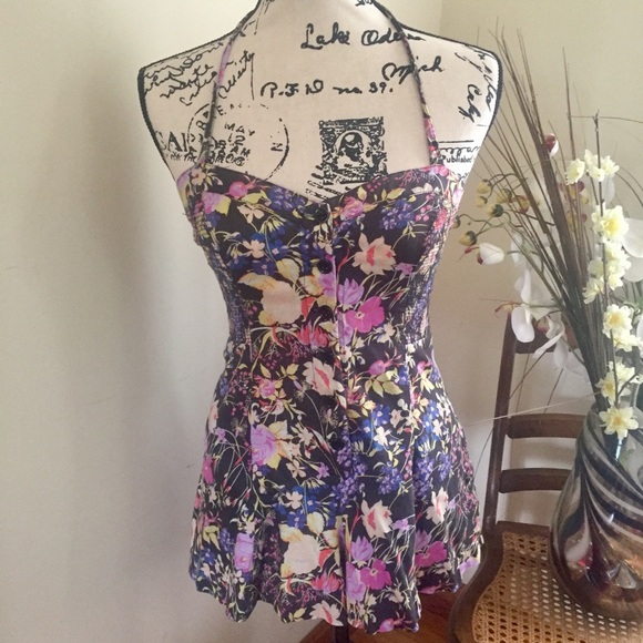 Free People Pants - Free People Springtime Floral Halter Romper M