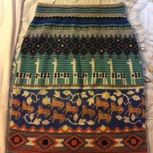 Anthropologie llama sweater skirt