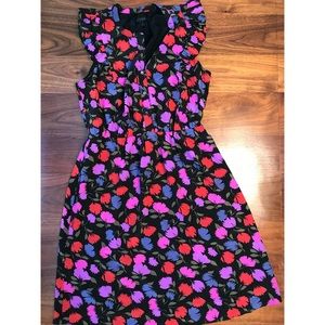 Floral J.Crew flutter sleeve midi dress