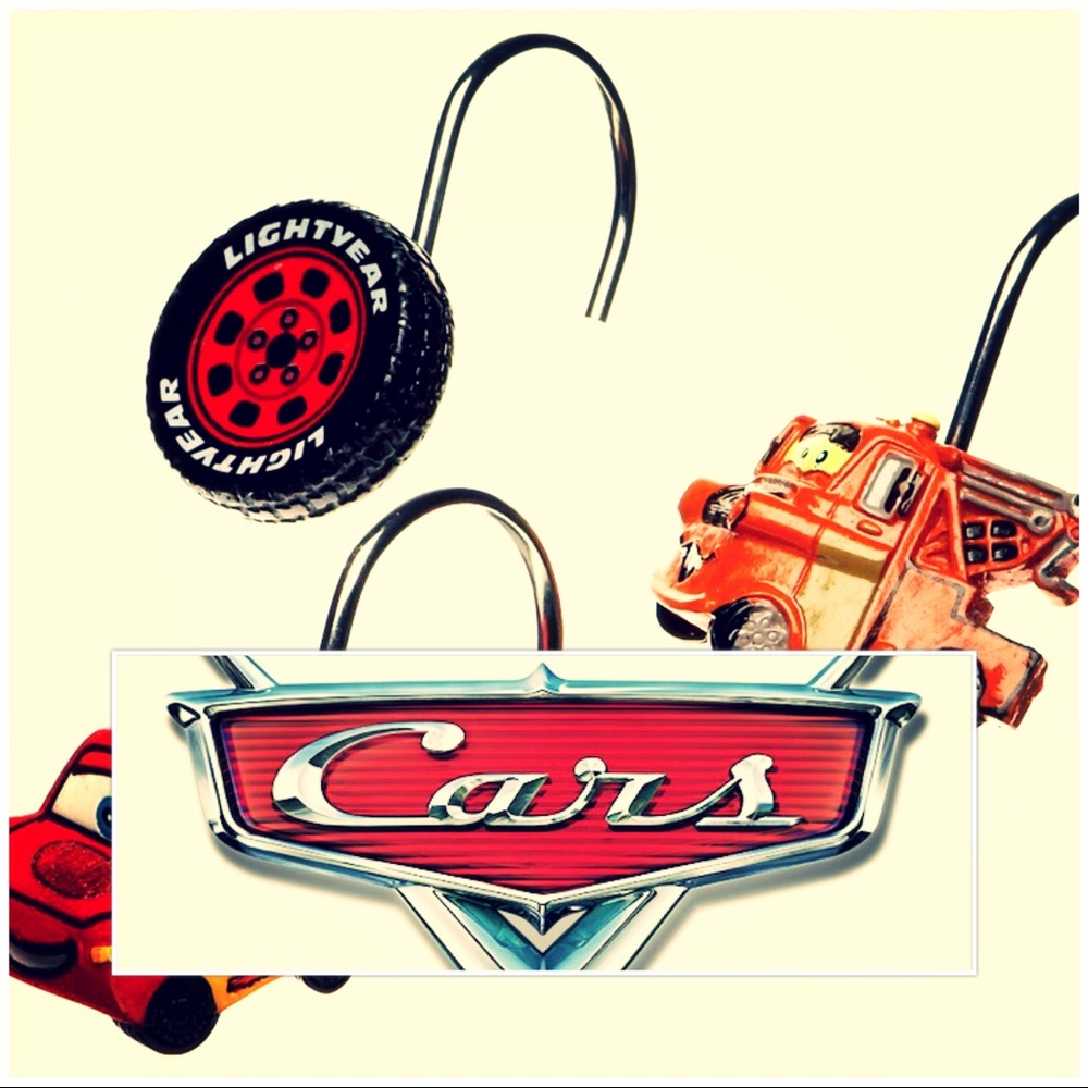 Cars shower curtain hooks set of 12