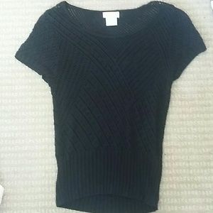 Worthington  Open Weave Short Sleeve Sweater