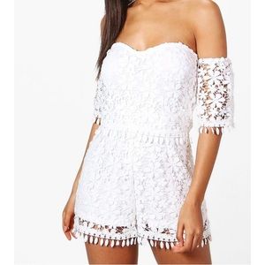 Crochet Off the Shoulder Playsuit