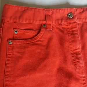 Ann Taylor Red Denim Skirt