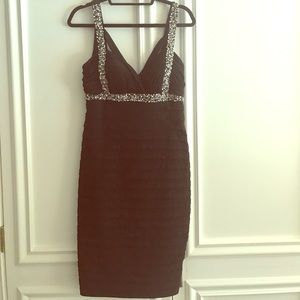 Glitzy rhinestone and sequin black dress size 10