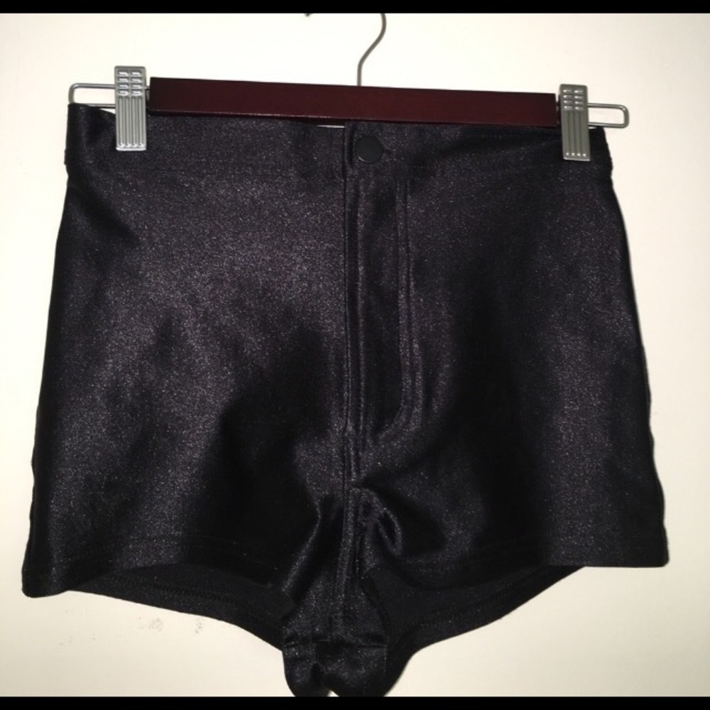 American Apparel black disco shorts