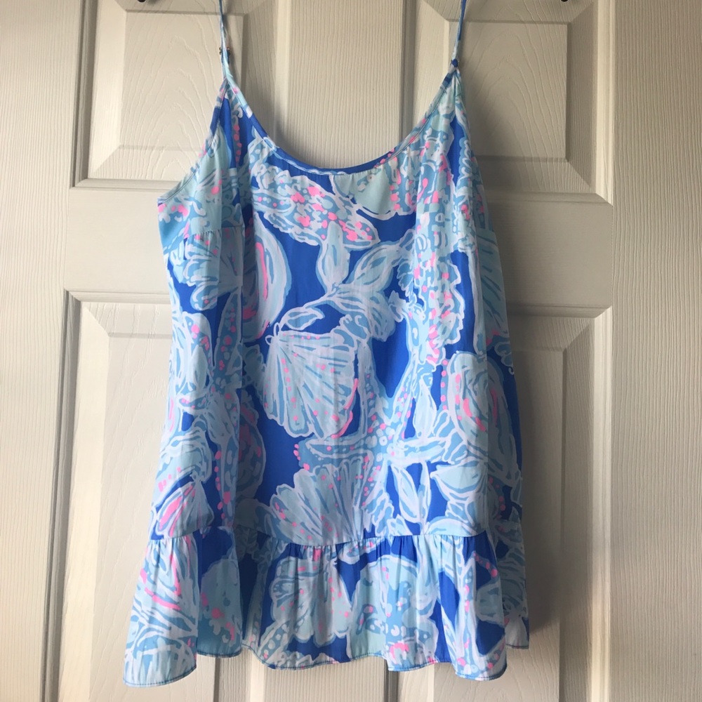 Lilly Pulitzer ruffle trim tank