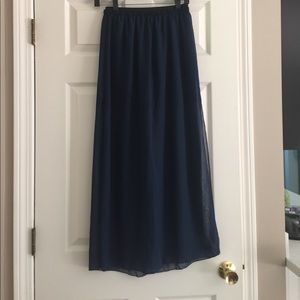 BLUE HI-LO SHEER SKIRT