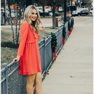 Carly ruffle fit and flare cece size 2 petite