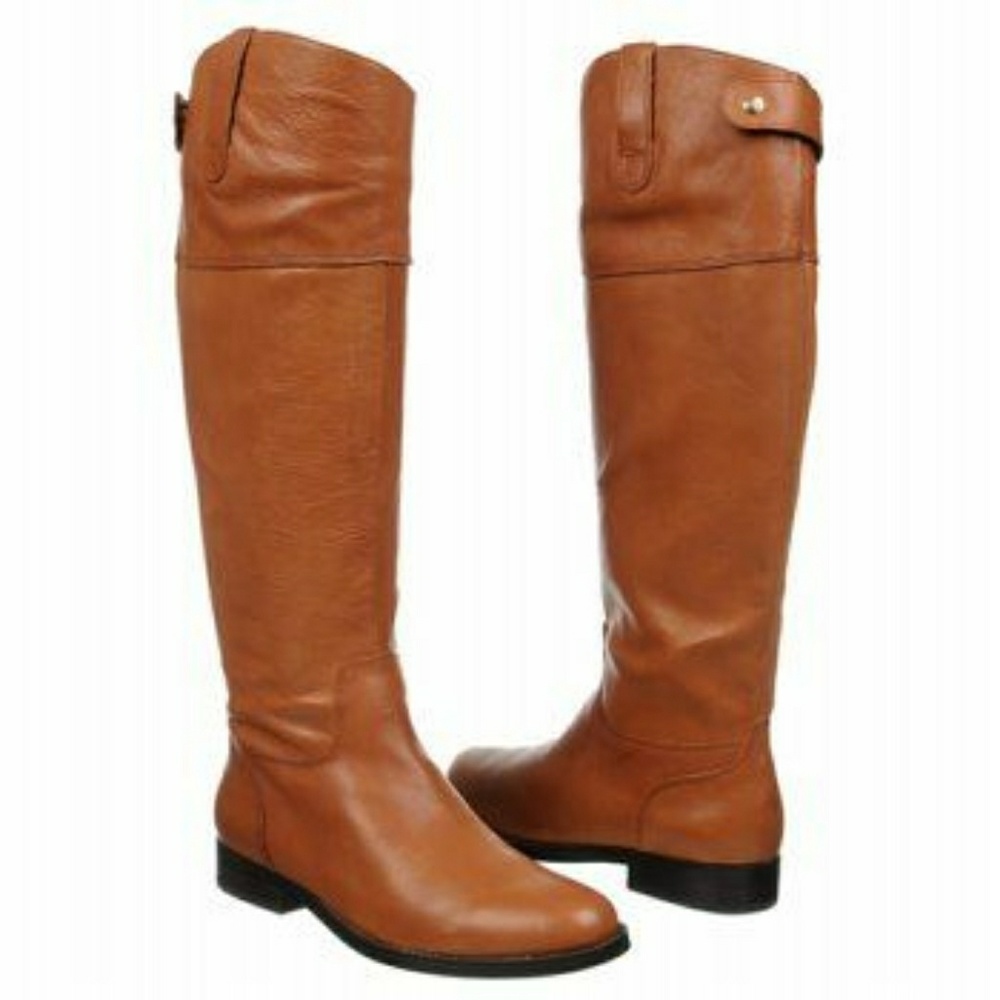 RALPH LAUREN TAN BROWN LEATHER RIDING BOOTS SZ 9.5