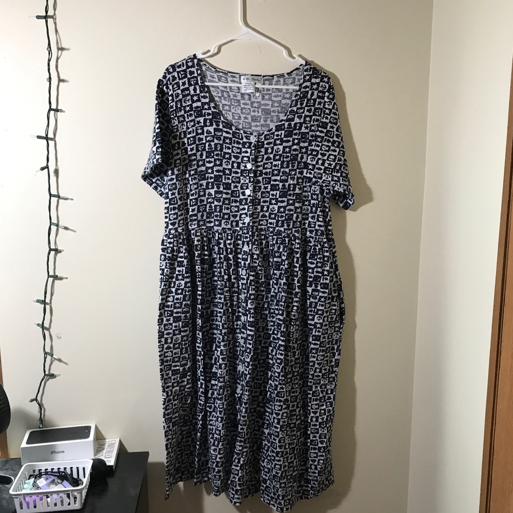 Long Button Nautical Dress