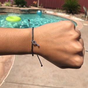 Blueish grey black key bracelet