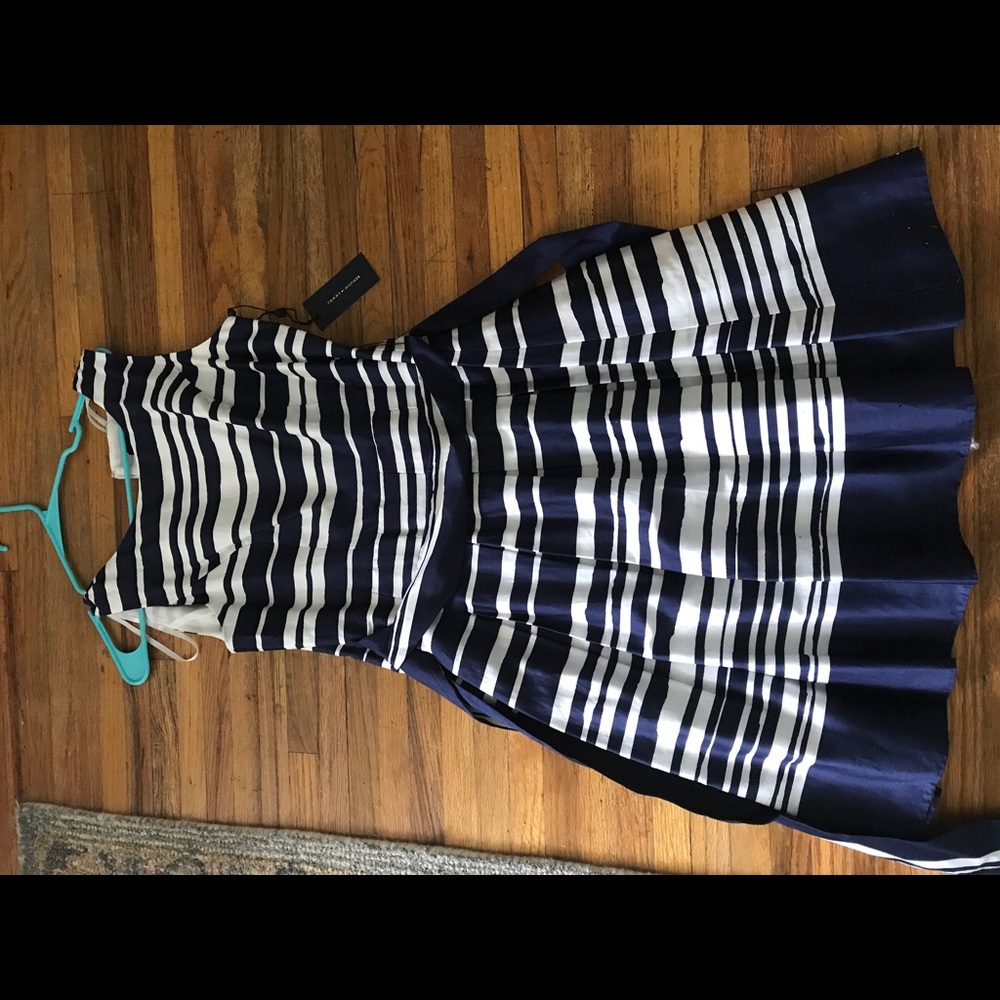 Nautical navy stripe dress
